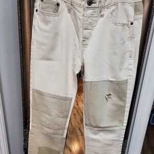 free people white patch jeans sz 25